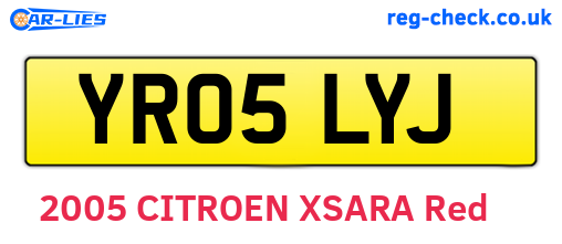 YR05LYJ are the vehicle registration plates.