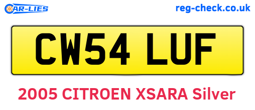 CW54LUF are the vehicle registration plates.