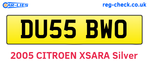 DU55BWO are the vehicle registration plates.