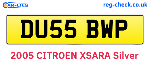 DU55BWP are the vehicle registration plates.