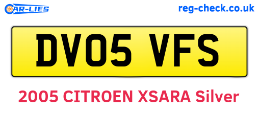 DV05VFS are the vehicle registration plates.