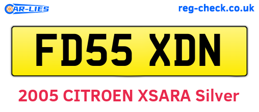FD55XDN are the vehicle registration plates.
