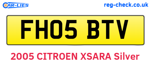 FH05BTV are the vehicle registration plates.