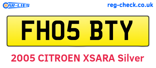 FH05BTY are the vehicle registration plates.