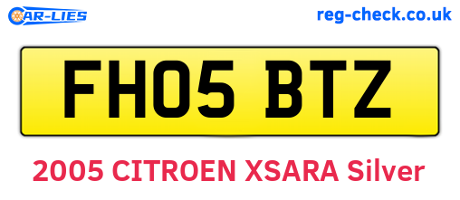 FH05BTZ are the vehicle registration plates.