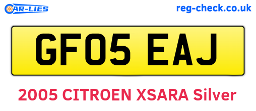 GF05EAJ are the vehicle registration plates.