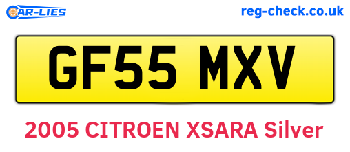 GF55MXV are the vehicle registration plates.