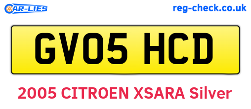 GV05HCD are the vehicle registration plates.