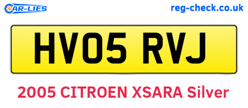 HV05RVJ are the vehicle registration plates.