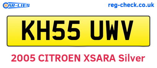 KH55UWV are the vehicle registration plates.