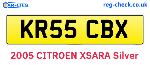 KR55CBX are the vehicle registration plates.