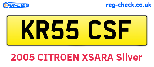 KR55CSF are the vehicle registration plates.