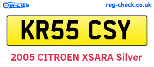 KR55CSY are the vehicle registration plates.
