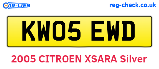 KW05EWD are the vehicle registration plates.