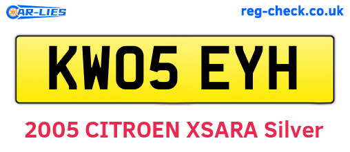 KW05EYH are the vehicle registration plates.