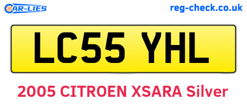 LC55YHL are the vehicle registration plates.