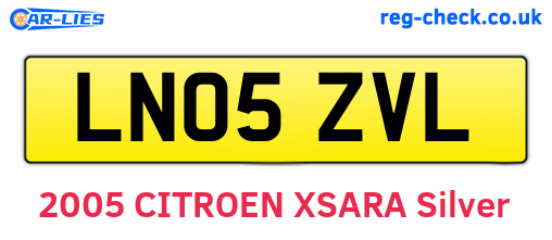 LN05ZVL are the vehicle registration plates.