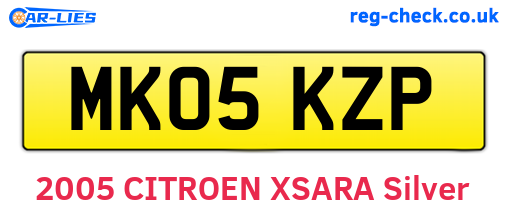 MK05KZP are the vehicle registration plates.