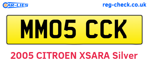 MM05CCK are the vehicle registration plates.