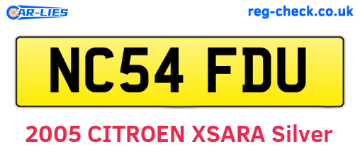 NC54FDU are the vehicle registration plates.