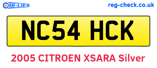 NC54HCK are the vehicle registration plates.