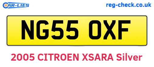 NG55OXF are the vehicle registration plates.
