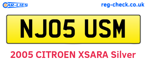 NJ05USM are the vehicle registration plates.