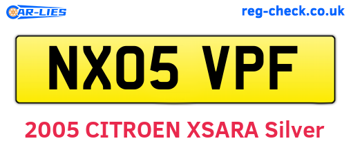 NX05VPF are the vehicle registration plates.