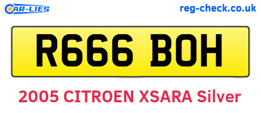 R666BOH are the vehicle registration plates.