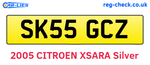 SK55GCZ are the vehicle registration plates.