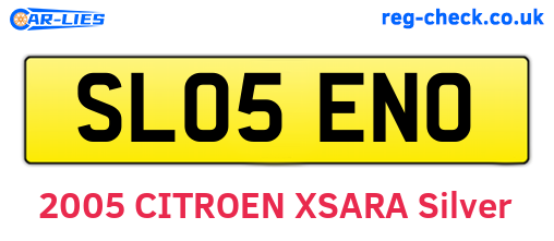 SL05ENO are the vehicle registration plates.