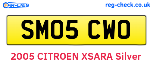 SM05CWO are the vehicle registration plates.