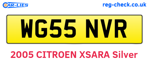 WG55NVR are the vehicle registration plates.