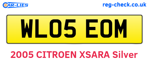 WL05EOM are the vehicle registration plates.
