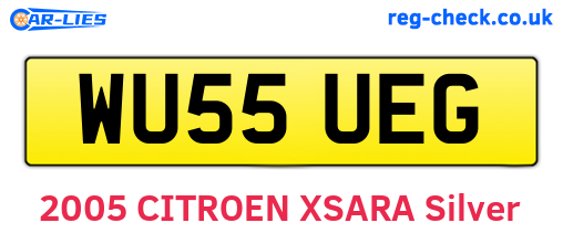 WU55UEG are the vehicle registration plates.