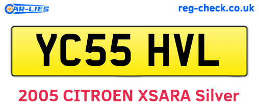 YC55HVL are the vehicle registration plates.
