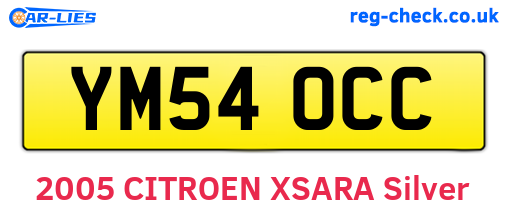 YM54OCC are the vehicle registration plates.