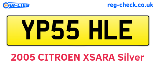 YP55HLE are the vehicle registration plates.