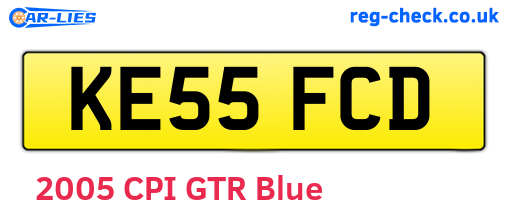 KE55FCD are the vehicle registration plates.