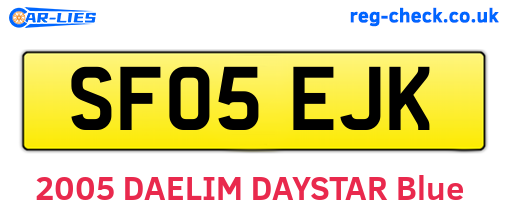 SF05EJK are the vehicle registration plates.