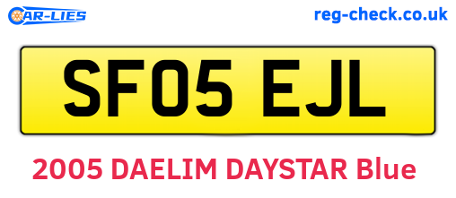SF05EJL are the vehicle registration plates.
