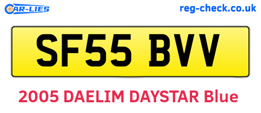 SF55BVV are the vehicle registration plates.