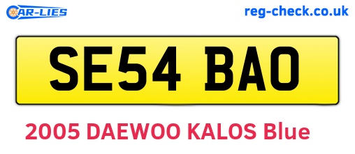 SE54BAO are the vehicle registration plates.