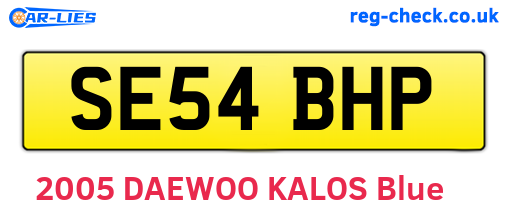 SE54BHP are the vehicle registration plates.