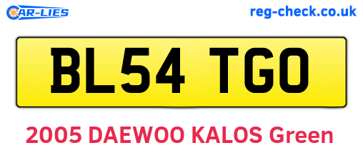 BL54TGO are the vehicle registration plates.