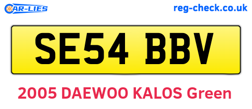 SE54BBV are the vehicle registration plates.