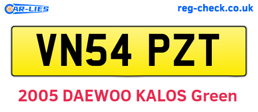 VN54PZT are the vehicle registration plates.