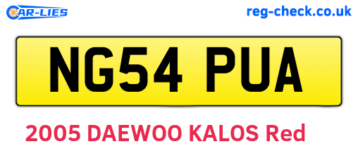 NG54PUA are the vehicle registration plates.