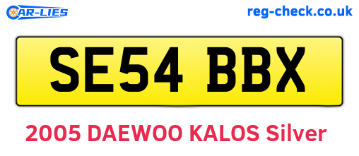 SE54BBX are the vehicle registration plates.