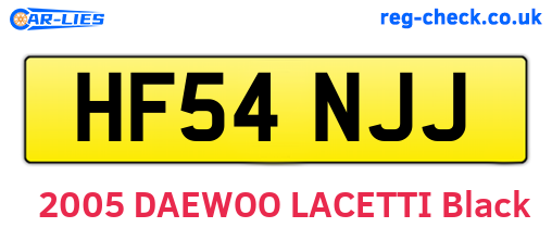 HF54NJJ are the vehicle registration plates.